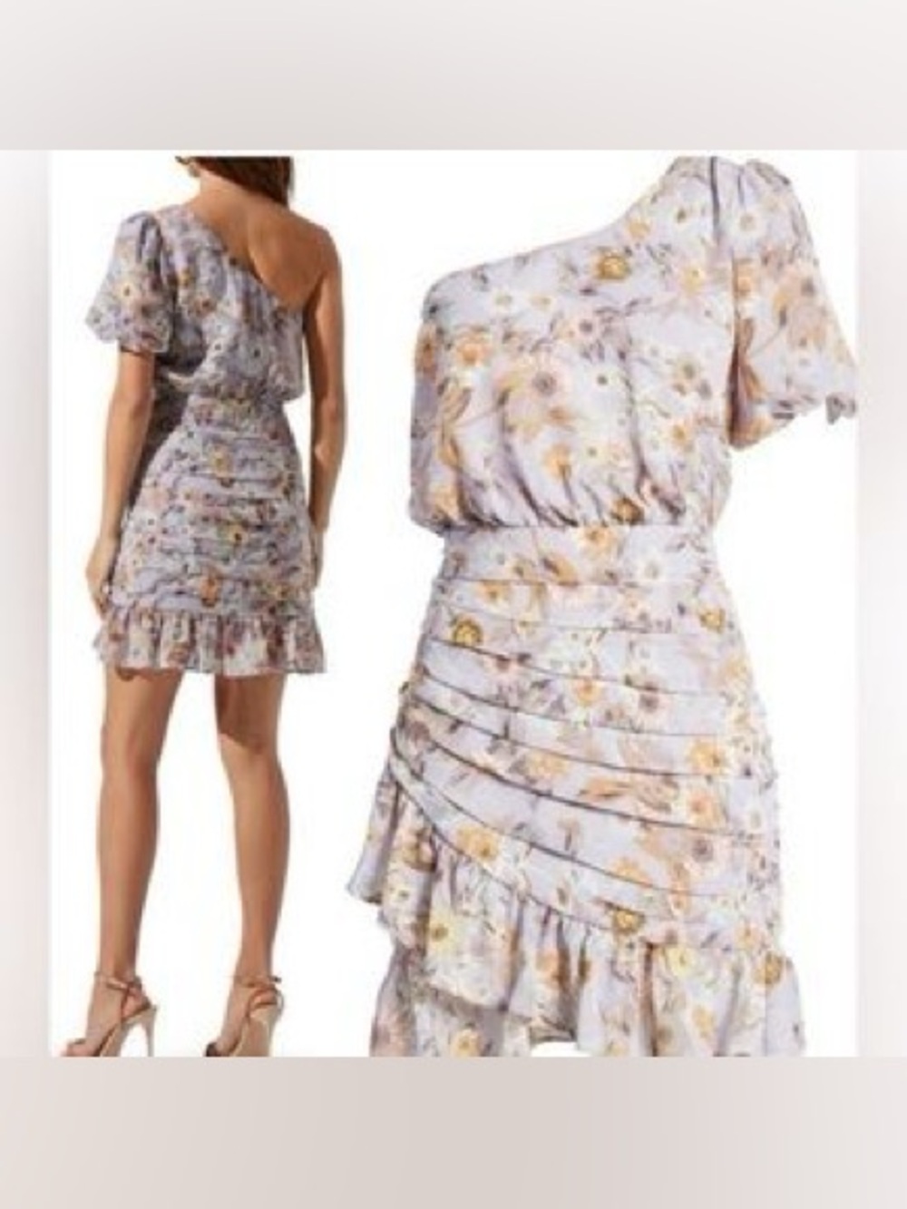 ASTR‎ Periwinkle Floral Print Tulip Skirt Mini Dress